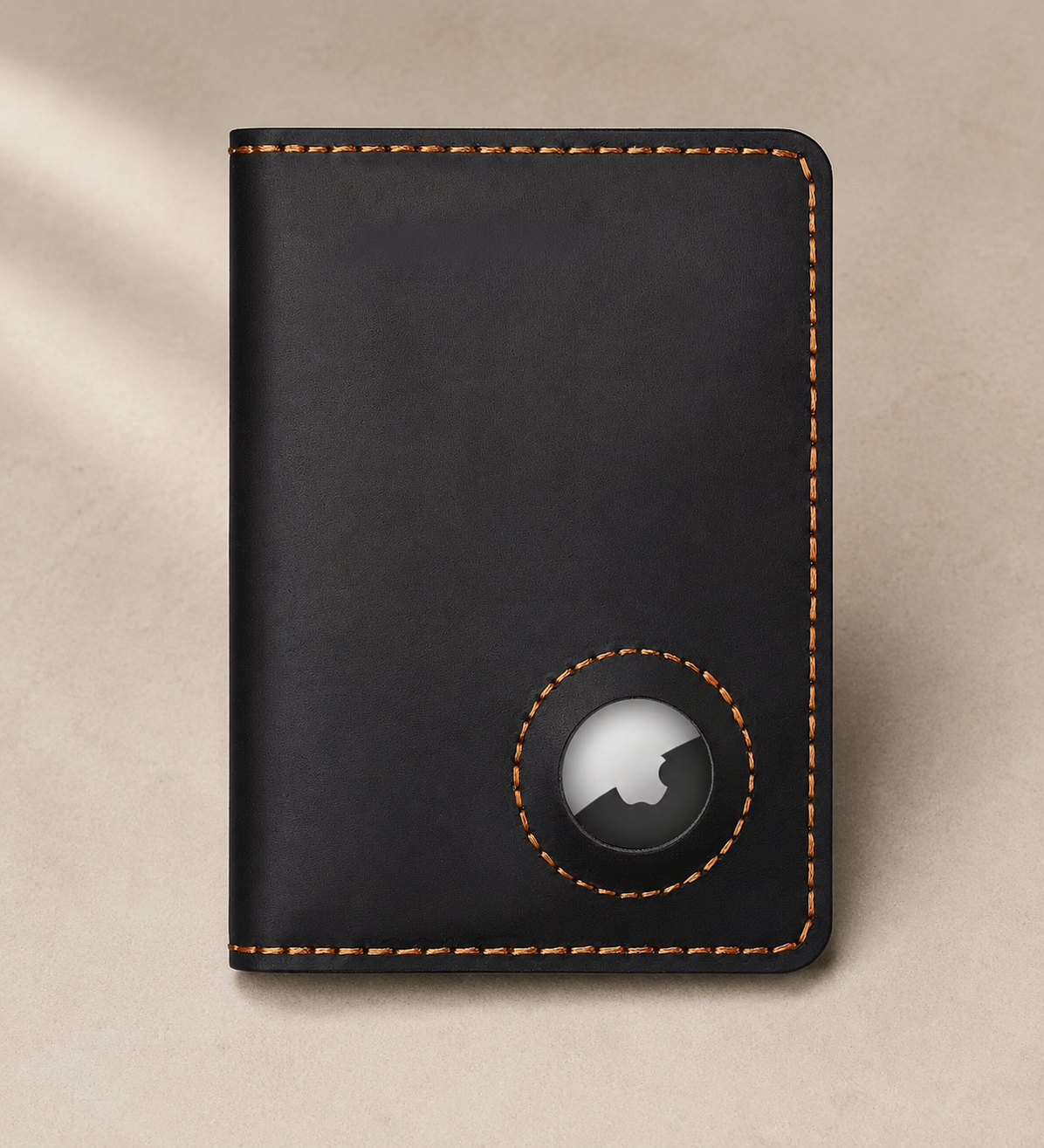 TravelFold Passport Wallet in Black, closed front view