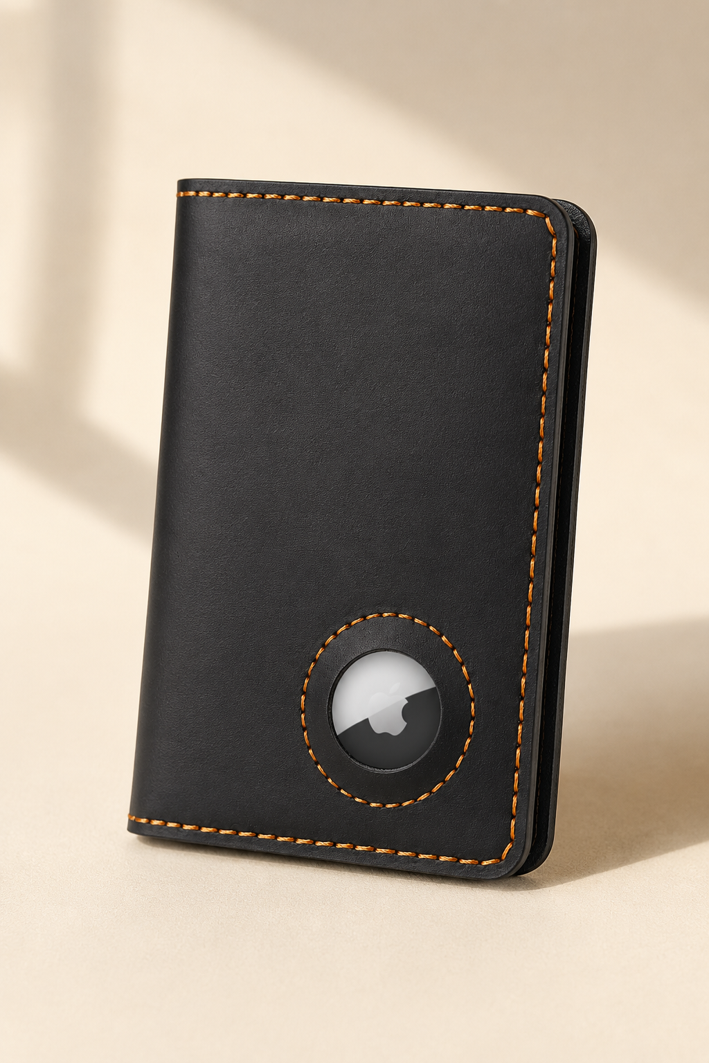 TravelFold Passport Wallet in Black, three-quarter view