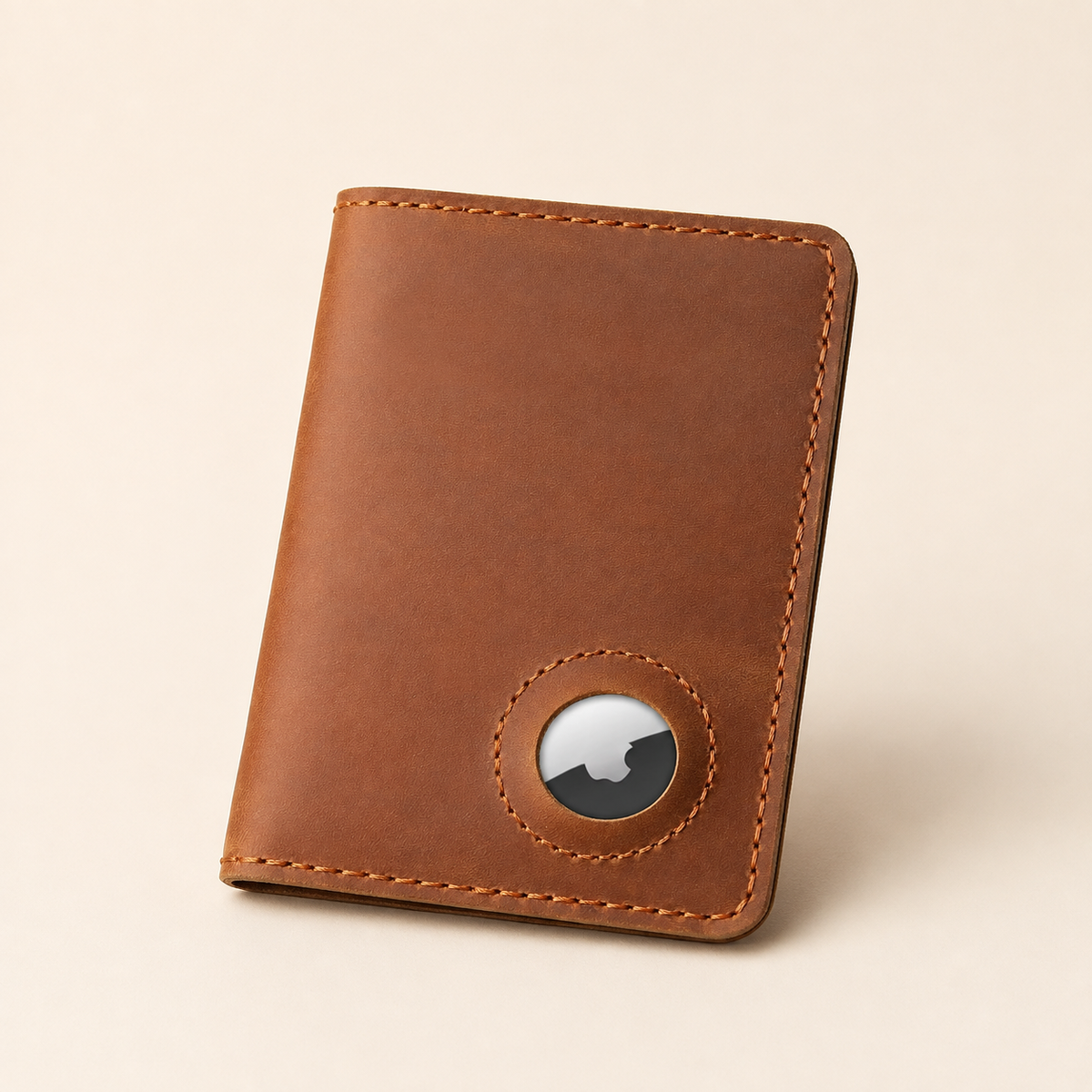 TravelFold Passport Wallet in Brown, closed front view