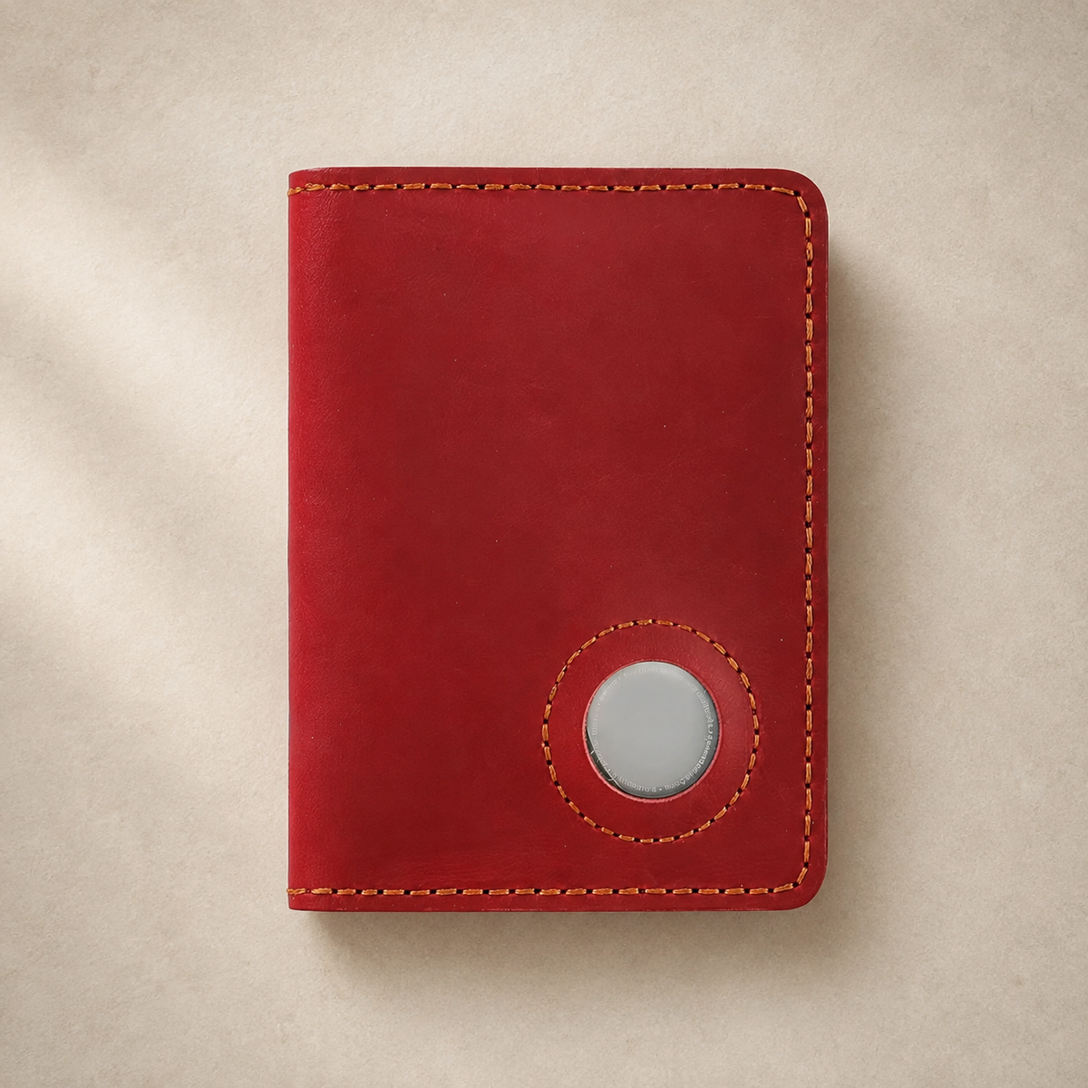 TravelFold Passport Wallet in Crimson Red, closed front view