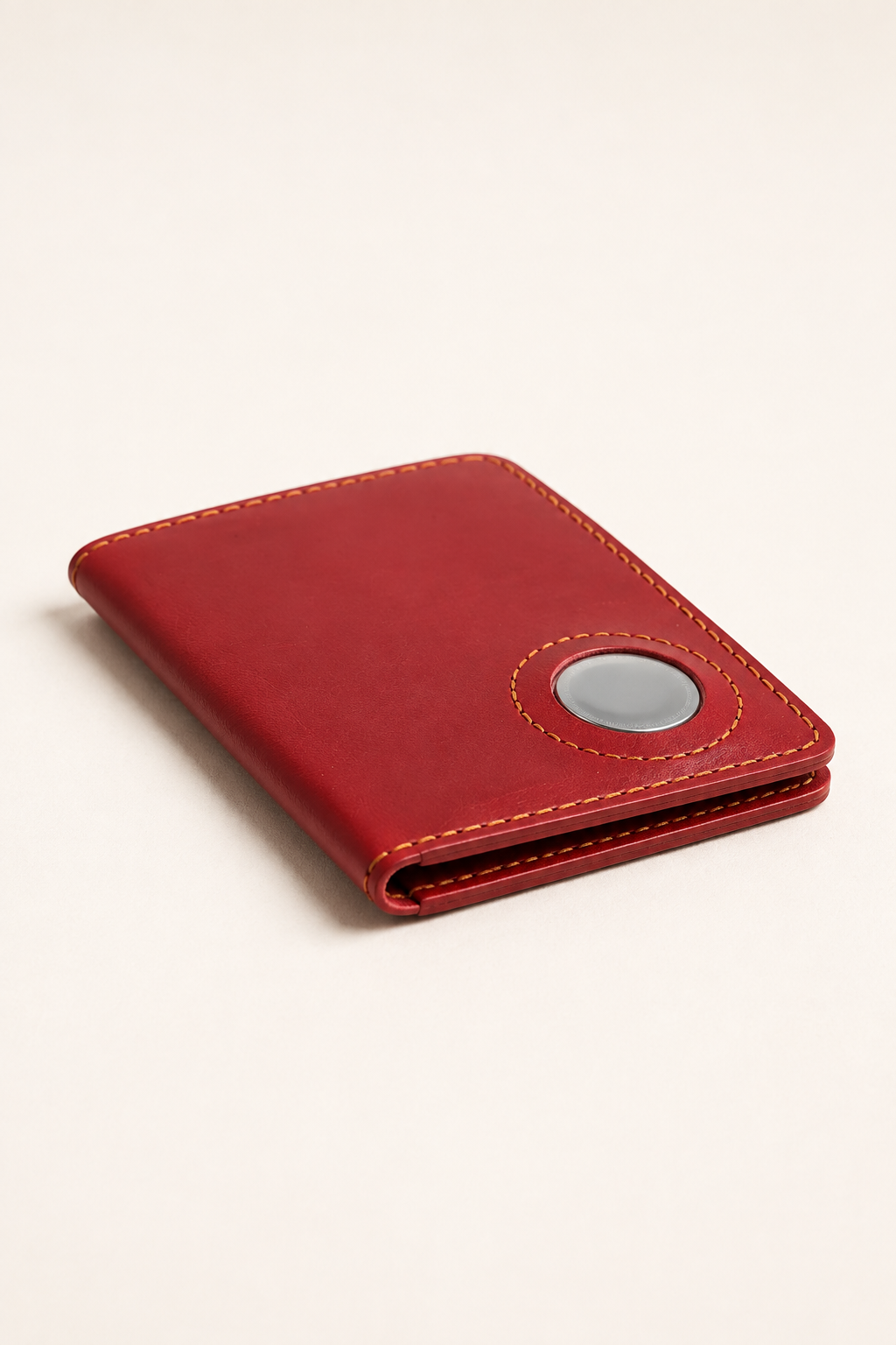 TravelFold Passport Wallet in Crimson Red, low side profile