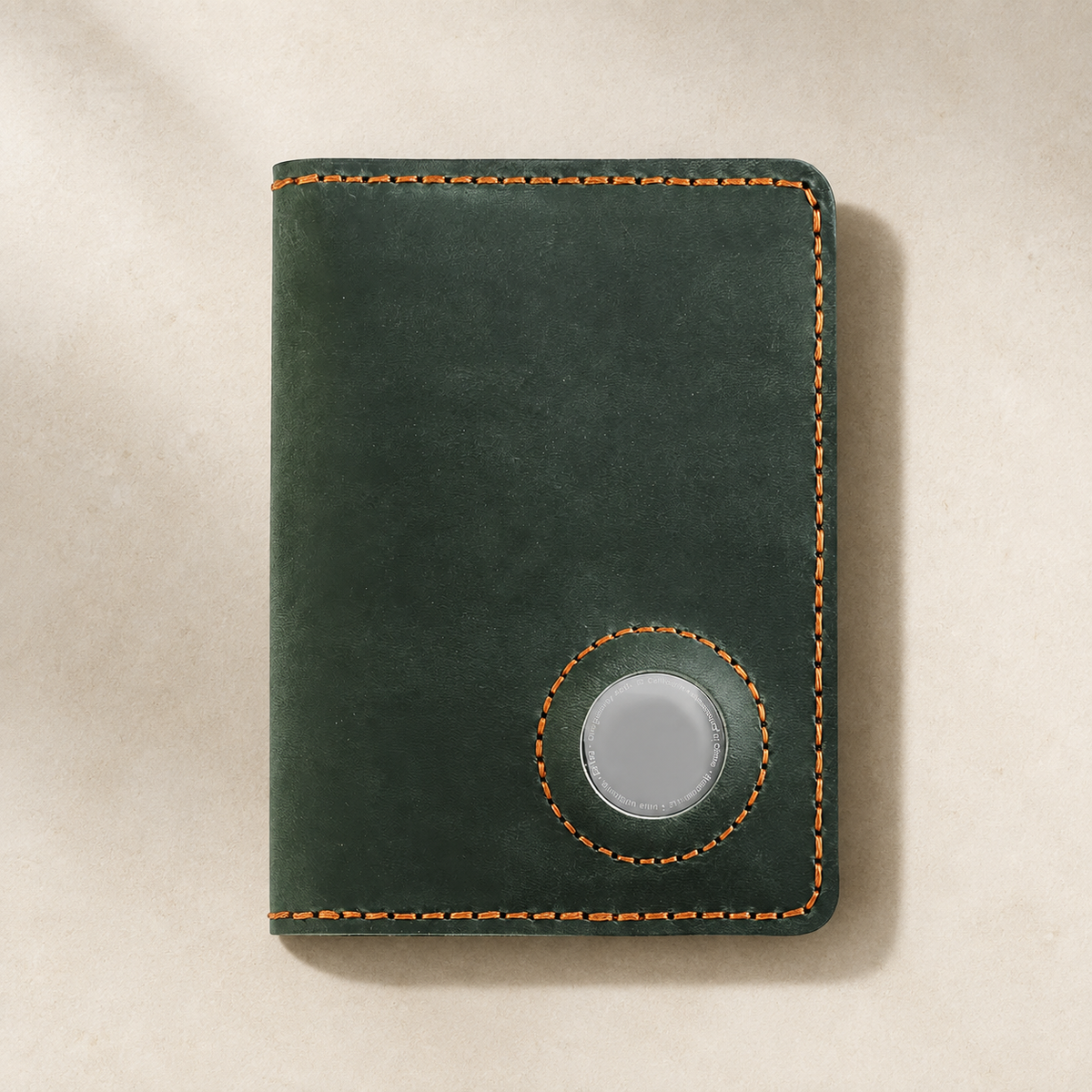 TravelFold Passport Wallet in Forest Green, closed front view