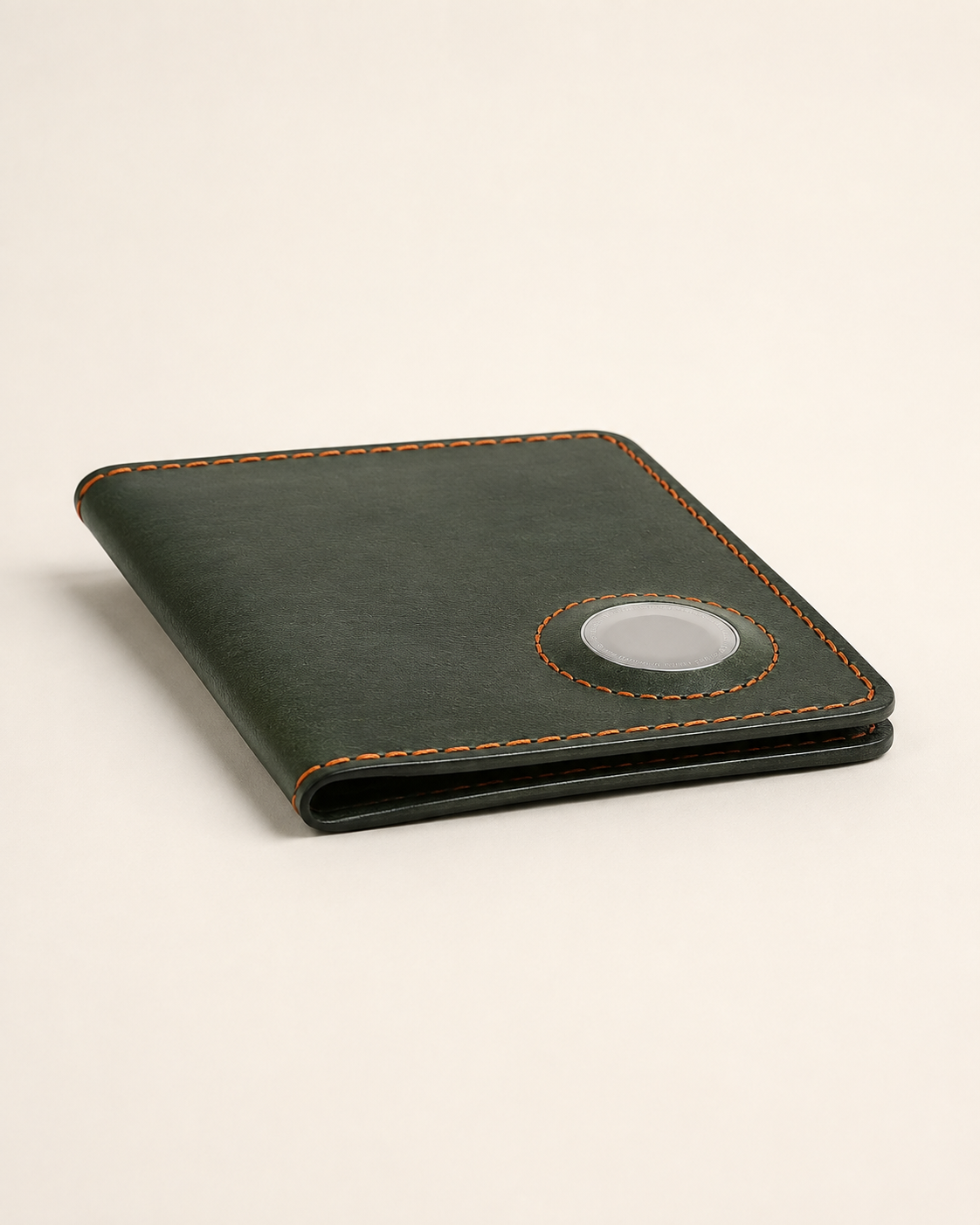 TravelFold Passport Wallet in Forest Green, low side profile