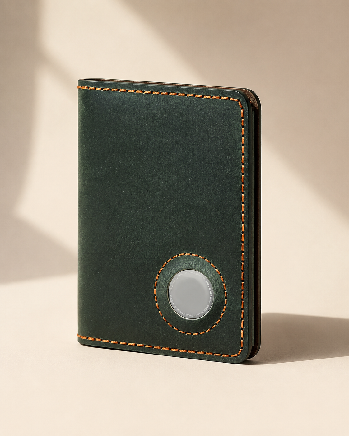 TravelFold Passport Wallet in Forest Green, three-quarter view